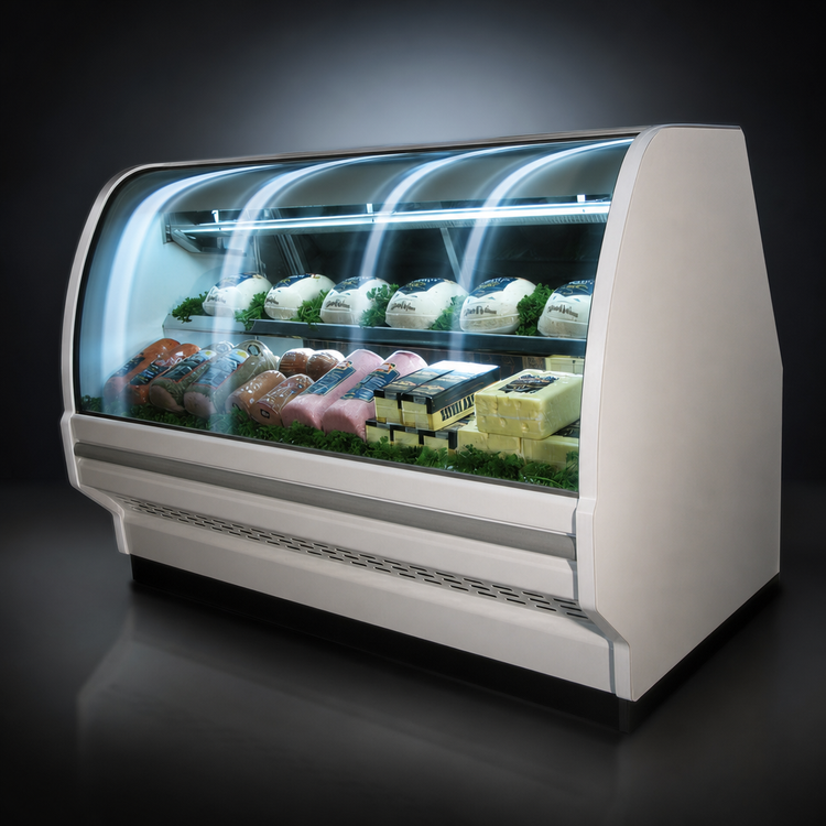 Product image #4 for Howard-McCray 40E Series Remote Deli Meat & Cheese Service Case, 51.5-Inch Curved Glass, Stainless Steel, LED
