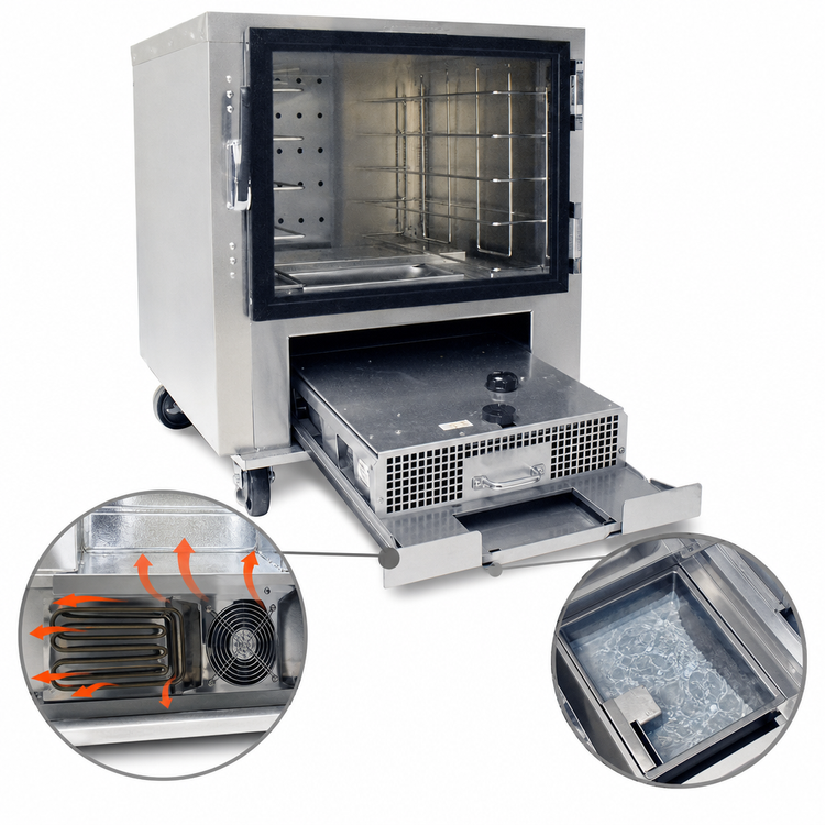 Product image #4 for hotLOGIX HL4-5 Undercounter Insulated Aluminum Humidified Holding Cabinet/Heater Proofer, 10 Pan Capacity
