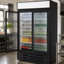 Thumbnail image #4 for Beverage-Air MarketMax 2-Section Black Sliding Glass Door Reach-In Refrigerated Merchandiser, 35.4 Cu. Ft.