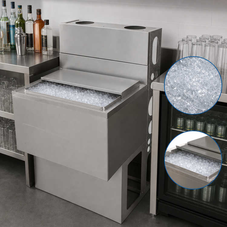 Product image #4 for BK Resources Underbar Ice Bin with 8-Circuit Aluminum Cold Plate, 140 lb Capacity, 43-Inch Wide