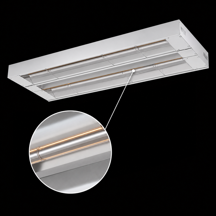 Product image #4 for Hatco Glo-Ray 48-Inch Double Infrared Strip Heater, Unlighted, Aluminum, 1600W