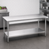 Thumbnail image #4 for Duke Manufacturing 108-Inch x 24-Inch Stainless Steel Work Table with Galvanized Undershelf and Posts, Flat Top