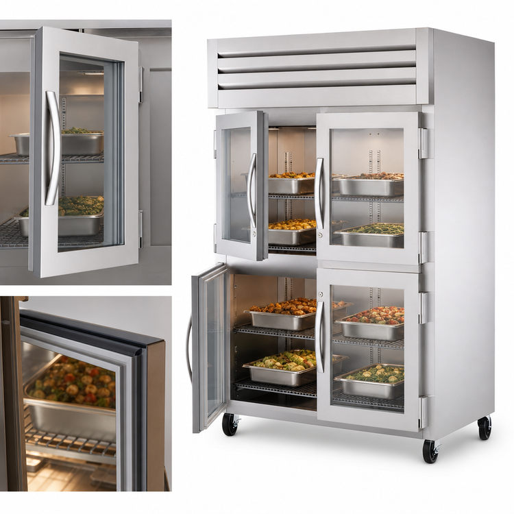Product image #4 for True SPEC Series Two-Section Reach-In Heated Holding Cabinet with Glass Half Swing Doors