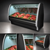 Thumbnail image #4 for Howard-McCray 40E Series Endless Design Curved Glass Remote Red Meat Service Case, 99-1/2 Inch Wide, Black Exterior/White Interior, LED Lighting