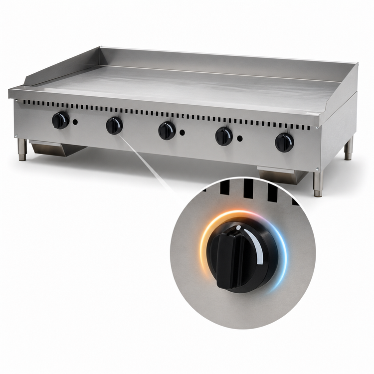 Product image #4 for Serv-Ware 60-Inch 5-Burner Thermostatic Natural Gas Griddle