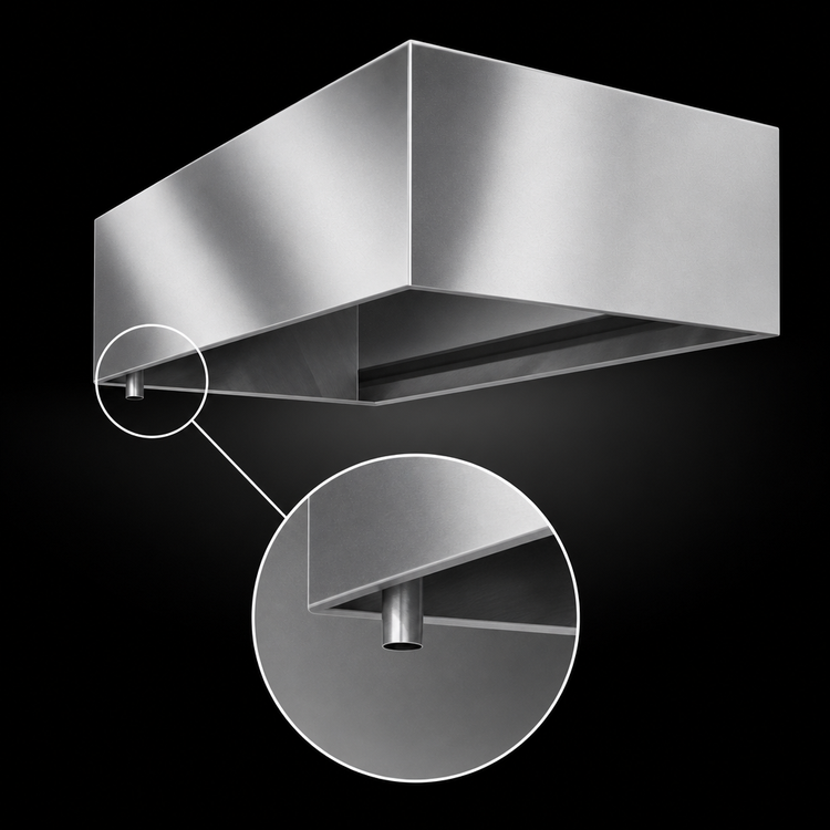 Product image #4 for SpecAir 48" x 48" Ceiling-Mount Condensate Hood with 12" x 12" Exhaust Collar