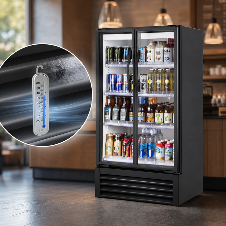Product image #4 for True Slim Line Two-Section Glass Door Refrigerated Merchandiser, Bottom-Mounted, 30 7/8 Inches Wide