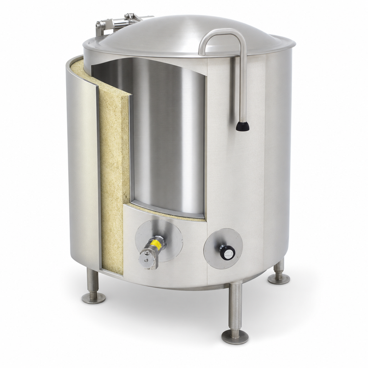 Product image #4 for Legion LTI-60 60-Gallon Insulated Direct Steam Kettle, 2/3 Jacketed, Stationary Leg-Mounted