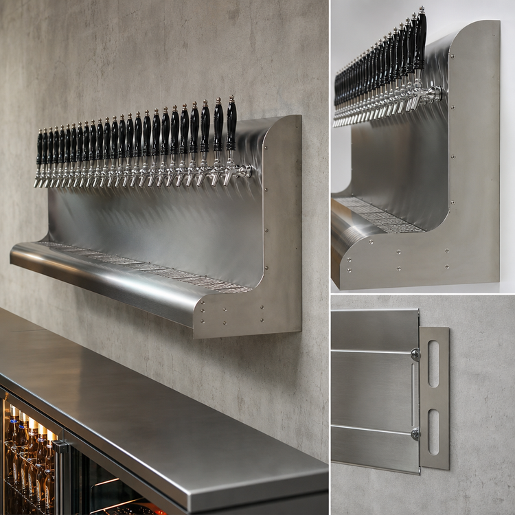 Product image #4 for Perlick Modular Wall-Mount Air-Cooled 30-Faucet Draft Beer Dispensing Tower, Stainless Steel