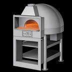 Thumbnail image #4 for Marra Forni Facade EF150G Enclosed Round Gas-Fired Pizza Oven with 59.05-Inch Brick Deck, Programmable Controls, and Stand