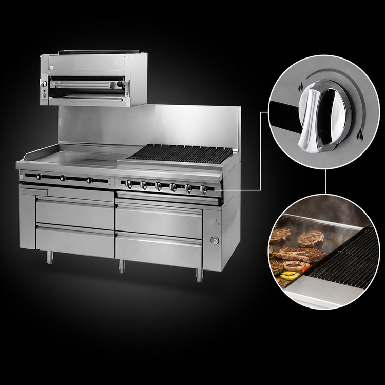 Product image #4 for Titan JMRH-24GT 24" Heavy Duty Gas Modular Griddle Top Range with Thermostatic Controls