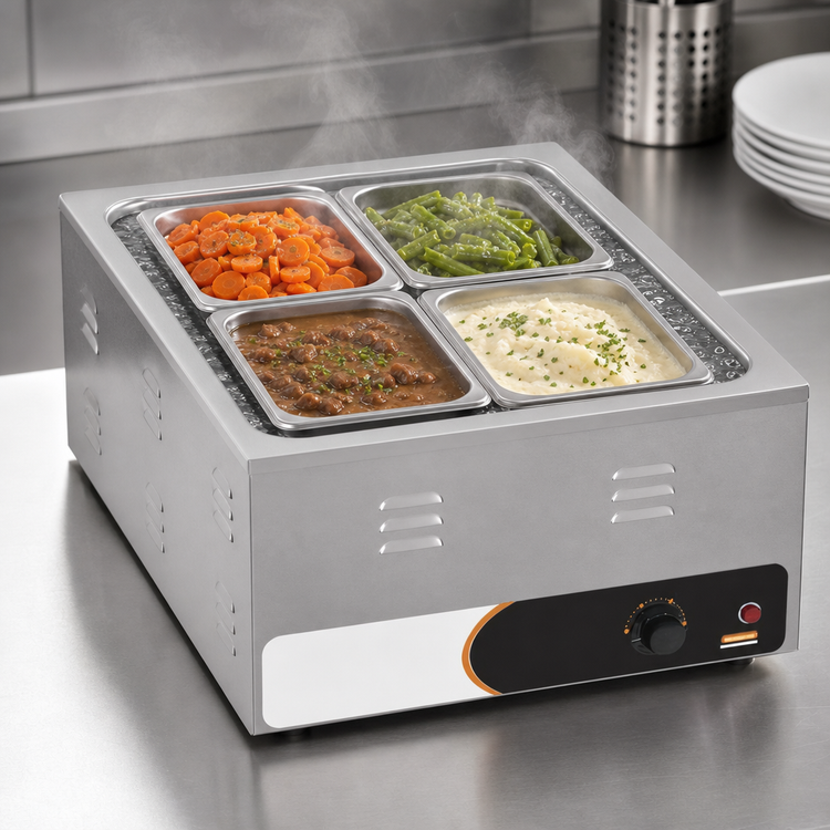 Product image #4 for Nemco 6055A-43 Countertop Wet Food Warmer for 4 1/3-Size Pans, 120V