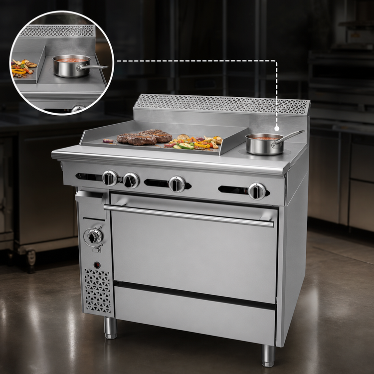 Product image #4 for Garland Cuisine 36-Inch Heavy Duty Natural Gas Combination Range with 24-Inch Griddle, 12-Inch Hot Top, and Convection Oven