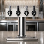 Thumbnail image #4 for Eagle Group Spec-Bar BT5B-DT 5-Faucet Countertop Brass Beverage Dispenser with Drip Tray, 16-Inch, Air-Cooled