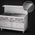 Thumbnail image #4 for Garland US Range 60-Inch Gas Restaurant Range with 4 Open Burners and 36-Inch Griddle, 2 Storage Bases