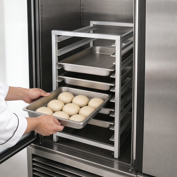 Product image #4 for Standard Heavy-Duty Aluminum End-Load Bun Pan Rack for Reach-In Refrigerators, 7-Pan Capacity
