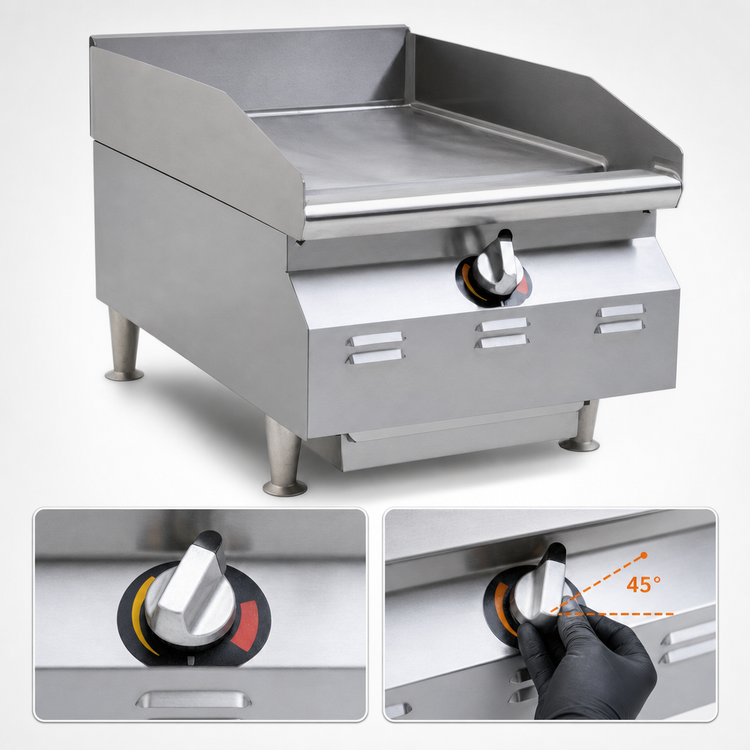 Product image #4 for RedHots Chef's Line Extra-Deep 15 Inch Countertop LP Gas Griddle with Manual Controls