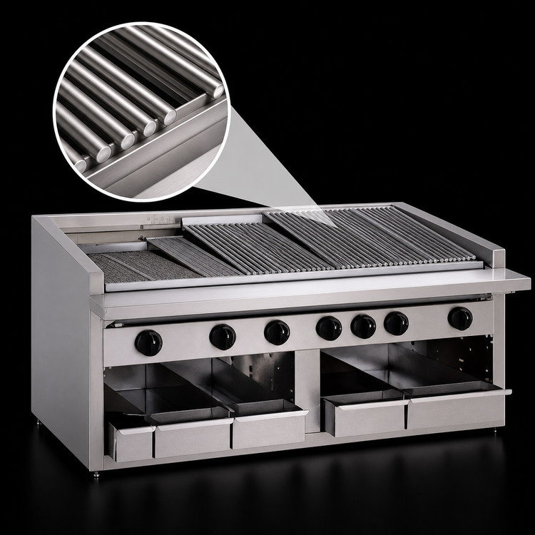 Product image #4 for Bakers Pride Dante Series 48-Inch Countertop Gas Radiant Charbroiler