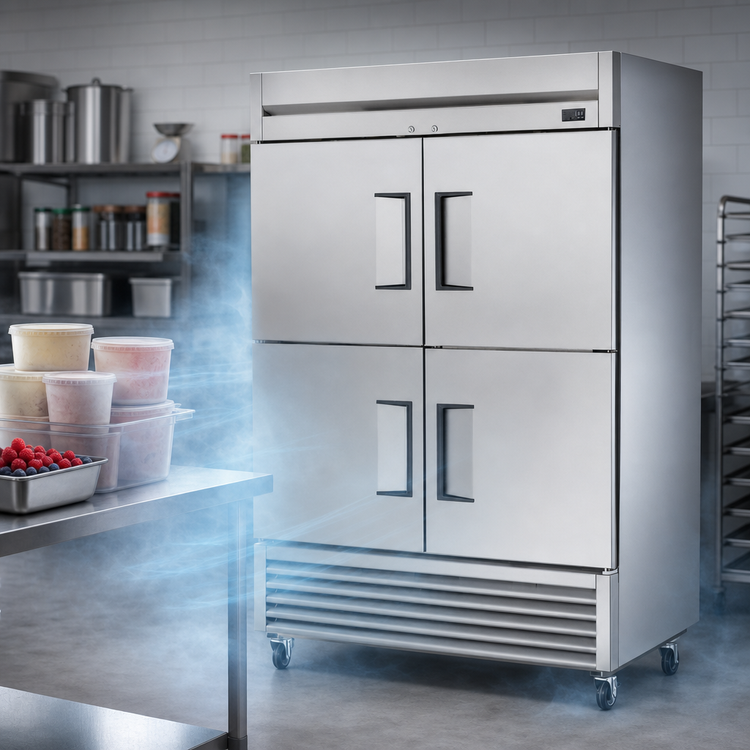 Product image #4 for True T-Series Two-Section Reach-In Freezer with 4 Half Solid Doors, 54 1/8-Inch Wide