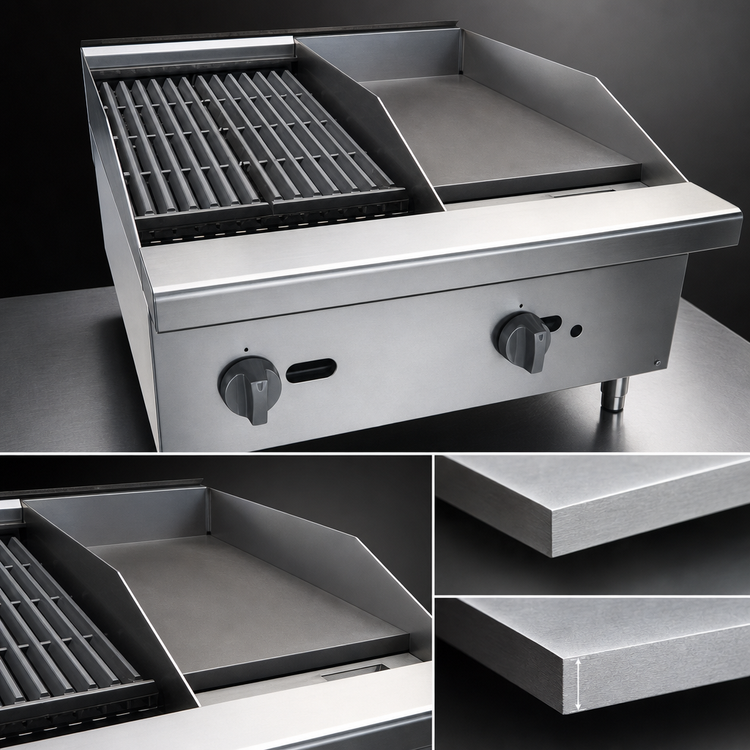 Product image #4 for Comstock-Castle 24-Inch Countertop Gas Griddle / Char-Broiler Combo