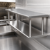 Thumbnail image #4 for Advance Tabco Double-Tier Pass-Thru Shelf, 120-Inch W x 24-Inch D, Wall-Mounted Stainless Steel