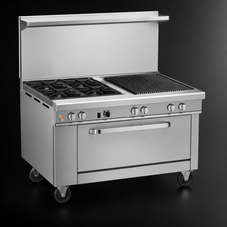 Product image #4 for Southbend Ultimate 36-Inch Gas Restaurant Range with 2 Open Burners, 24-Inch Charbroiler, and Convection Oven