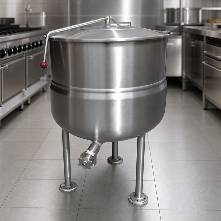 Product image #4 for Crown DL-20 Stationary Direct Steam Kettle, 20 Gallon, 2/3 Jacket