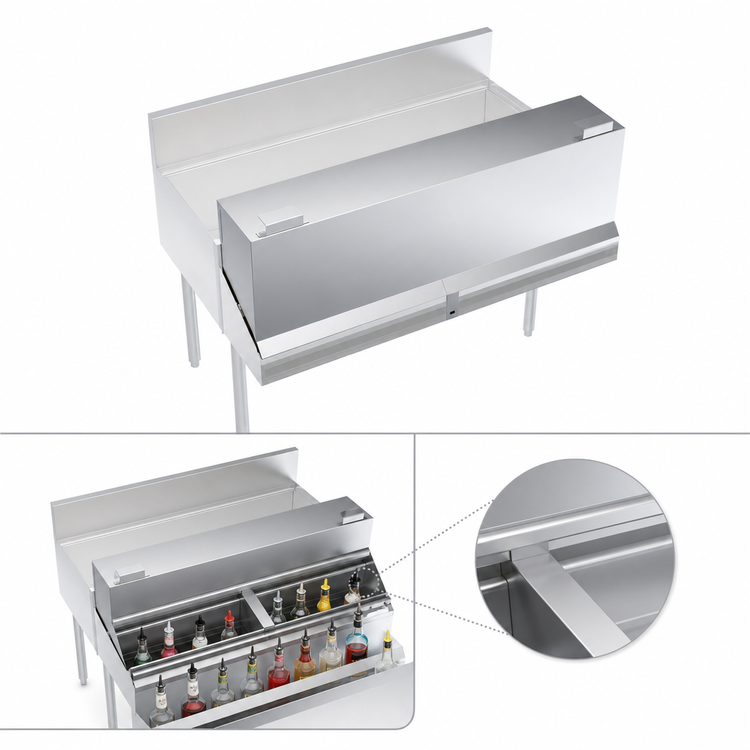 Product image #4 for Krowne Royal Series 46-Inch Stainless Steel Locking Cover for Double Speed Rail