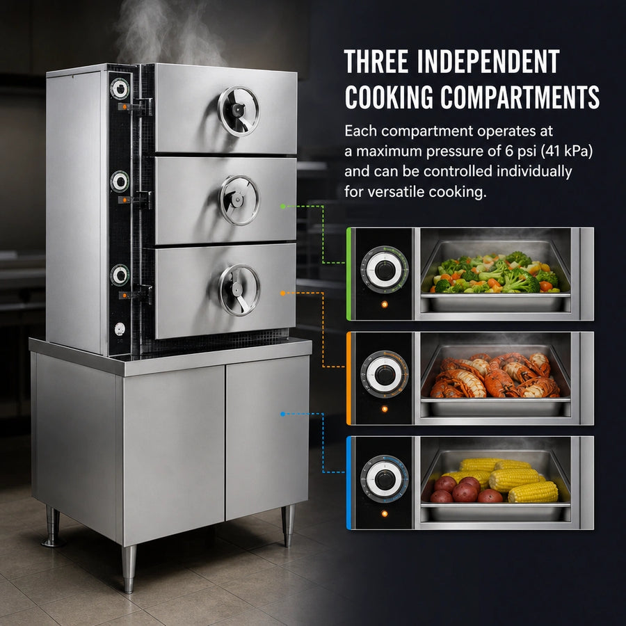 Three Independent Cooking Compartments