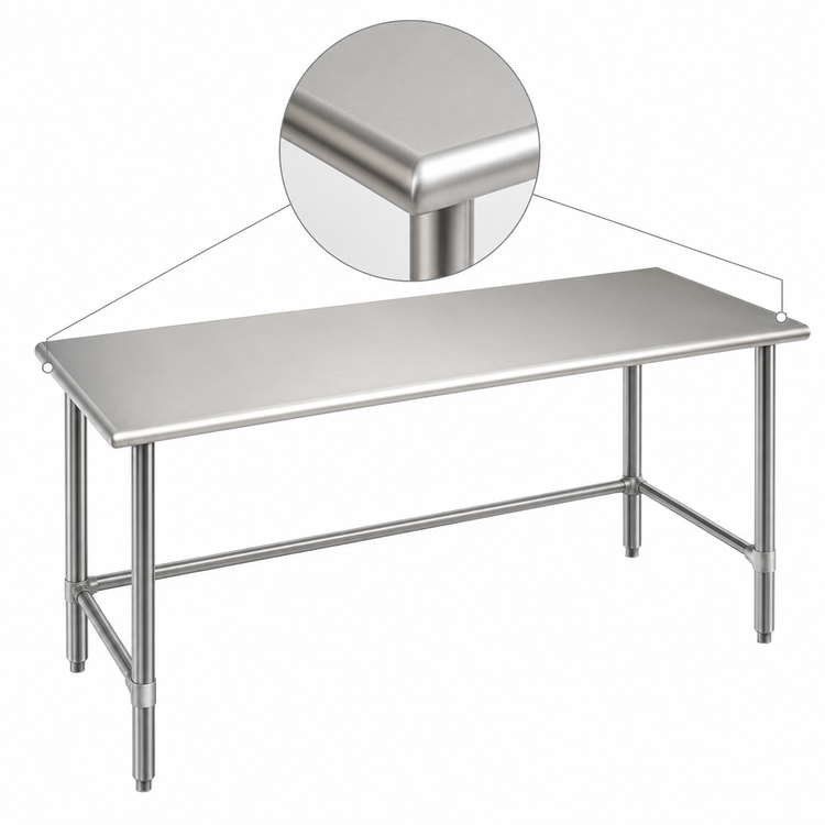 Product image #4 for Eagle Spec-Master 108-Inch Stainless Steel Work Table, 30-Inch Deep, 14-Gauge Top, Open Base