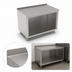 Thumbnail image #4 for John Boos Open Front Cabinet Base Work Table, 60 x 36 Inches, 14 Gauge 300 Series Stainless Steel Top, 1-1/2 Inch Rear Up-Turn