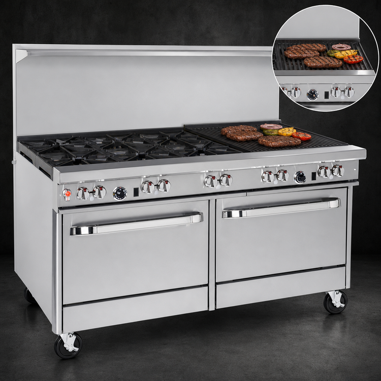 Product image #4 for Southbend Ultimate 60-Inch Gas Restaurant Range with 4 Open Burners, 36-Inch Charbroiler, Standard Oven and Convection Oven