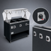 Thumbnail image #4 for Vollrath 2-Series Affordable Portable 3-Well Mobile Hot Food Station Deluxe with Buffet Breath Guard and Open Storage Base