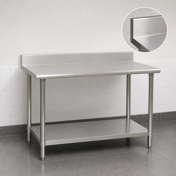 Product image #4 for Eagle Group Budget Series 84-Inch x 30-Inch Work Table with 4-1/2-Inch Backsplash and Undershelf