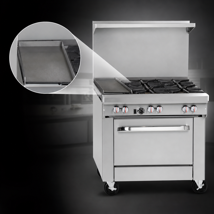 Product image #4 for Southbend S-Series S36D-1G 36-Inch Gas Restaurant Range with 4 Open Burners, Left 12-Inch Griddle and Standard Oven
