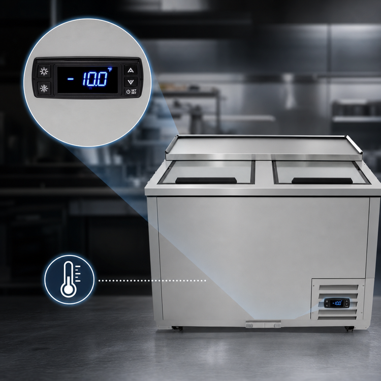 Product image #4 for Atosa MBGF48GR 49-1/2-Inch Slide-Top Glass Froster, 13.1 Cu. Ft., Self-Contained, Stainless Steel, 115V