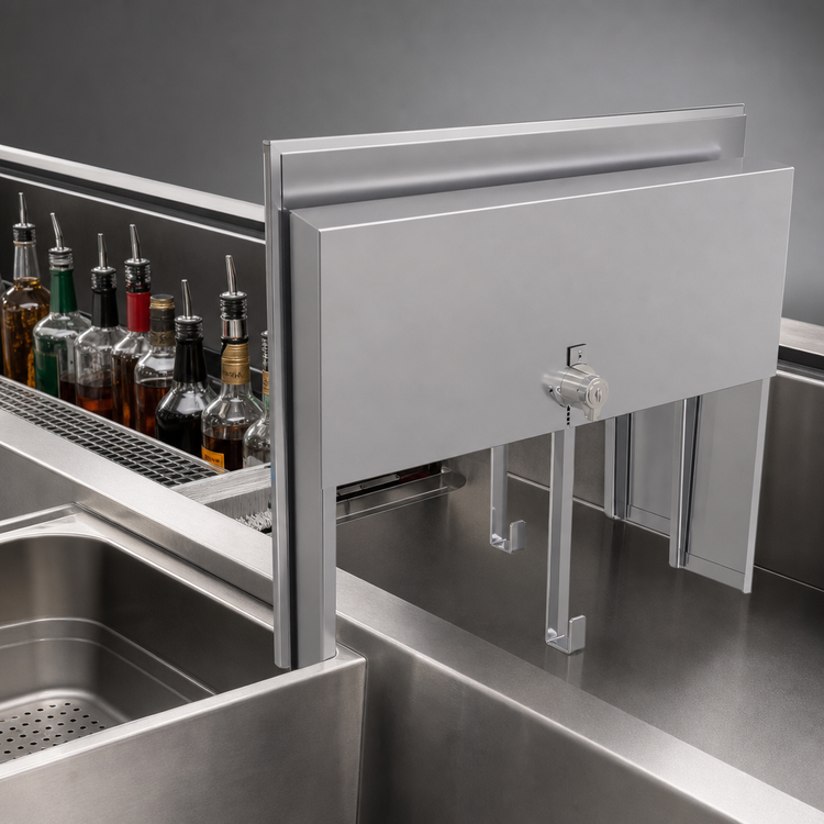 Product image #4 for Glastender Double Speed Rail Locking Cover, 13-Inch, Stainless Steel