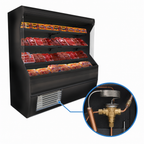 Thumbnail image #4 for Howard-McCray 32E Series R-M32E-4-B-LED 50-Inch Black Open-Front Meat Merchandiser, 3 Lighted Shelves, Remote Refrigeration