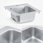 Thumbnail image #4 for Vollrath 1551 Single-Bowl Drop-In Underbar Sink, 15" x 15", 304 Stainless Steel, Electronic Mixing Faucet Hole