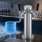 Thumbnail image #4 for Perlick Corporation 4016-1 Glycol-Cooled Countertop Beer Draft Tower, 2-Faucet, 13-3/4-Inch Extra-Height, Polished Chrome