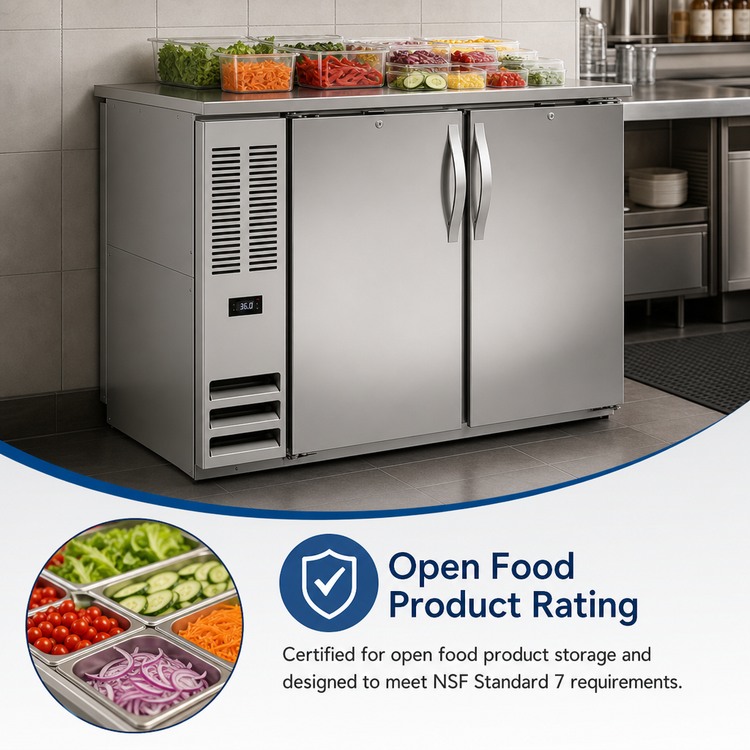 Product image #4 for Beverage-Air 48-Inch Two-Section Pass-Thru Back Bar Refrigerator with Solid Doors