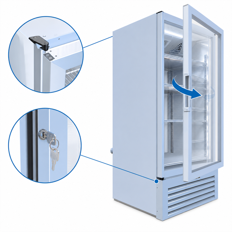 Product image #4 for Beverage-Air Marketeer MT10-1W 1-Section White Hinged Glass Door Merchandiser Refrigerator, 9.43 Cu. Ft.