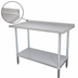 Thumbnail image #4 for Advance Tabco 12-Foot x 24-Inch 14-Gauge 304 Stainless Steel Work Table with Adjustable Undershelf and 1-1/2-Inch Rear Up-Turn