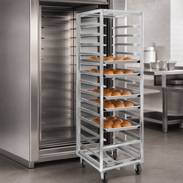 Product image #4 for Channel Manufacturing Single Section End-Load Stainless Steel Bun Pan Oven Rack, 15-Pan Capacity