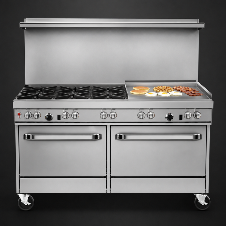 Product image #4 for Southbend Ultimate 60-Inch Gas Restaurant Range with 6 Open Burners, 24-Inch Griddle, and 2 Cabinets