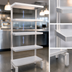 Thumbnail image #5 for New Age Stationary Aluminum Order Pick-Up Station Shelving Unit with Adjustable Solid Shelves, 42 x 13-3/4 x 60 Inches
