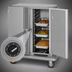 Thumbnail image #4 for Mobile 2-Door Heated Holding Cabinet / Food Transport Cart, 21 Pan Capacity, Stainless Steel, 120V
