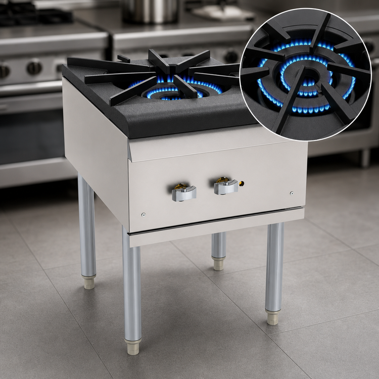Product image #4 for Vulcan Gas Stock Pot Range with Single Cast Iron Two-Ring Burner, 18 Inch Wide x 24.5 Inch Deep, 110,000 BTU