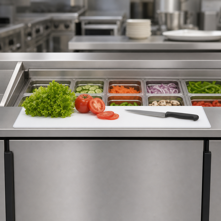 Product image #4 for Beverage-Air 17-Inch White Poly Cutting Board for SPE72C and SPED72C Prep Tables