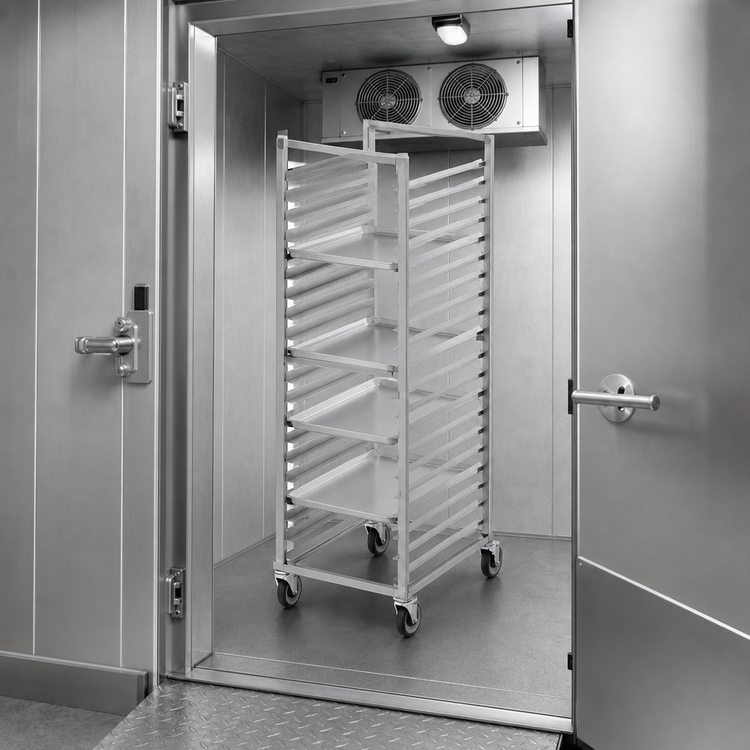 Product image #4 for Channel Manufacturing WS04 Walk-In Stainless Steel Bun Pan Rack, 13-Pan Capacity, 4-Inch Spacing